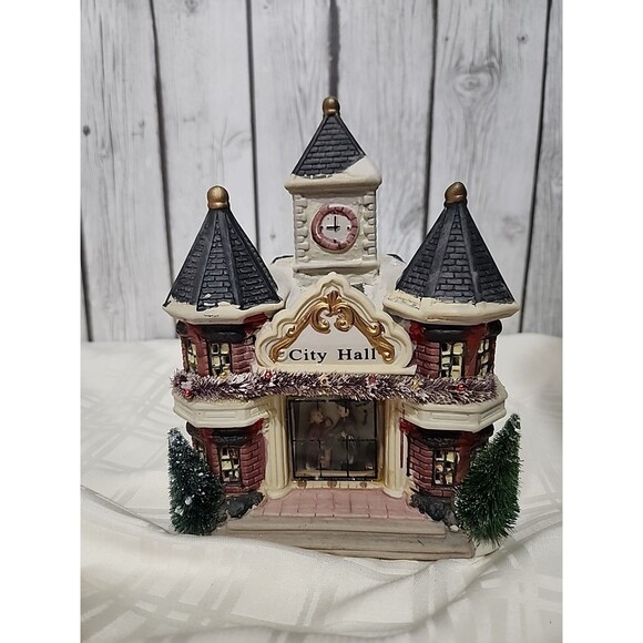 Victoria Falls Other - Christmas Victoria Falls Porcelain Lighted House- City Hall Collector Series III